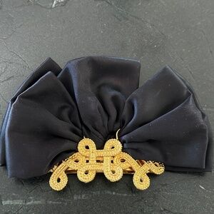 Black Satin Hair Bow by Deborah Rhodes